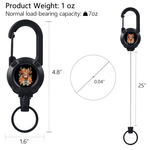 Porte-clés rétractable avec mousqueton multifonction robuste en acier - 2