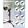 Desktop Mic Stand Portable Foldable Tripod with Mic Clip Holder and 5/8 Male to 3/8 Female Screw Adjustable Microphone Stand.