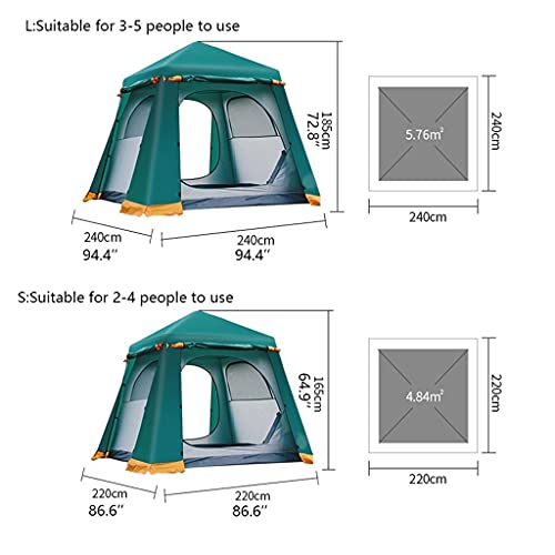 Carpa para camping impermeable y resistente al viento 4 personas miniatura 2