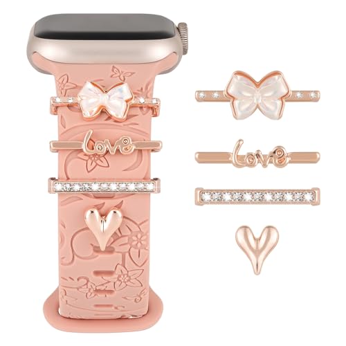 Bracelet de sport en silicone gravé floral pour iWatch Series 11 10 9 8