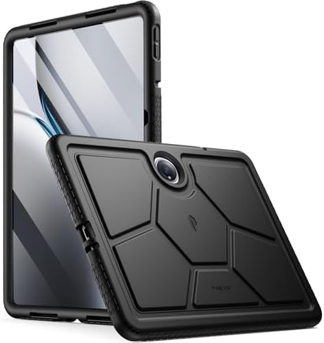 Poetic TurtleSkin Case for OnePlus Pad 2 12.1 inch (2024), Heavy Duty Shockproof Rugged Kids Friendly Drop Protection Silicone Cover Case, Black