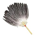 SM SunniMix Ancient Chinese Zhuge Liang Feather Fan Traditional Handheld Fan Lightweight Men Summer Fan for Birthday Party Festival Dance, Style D