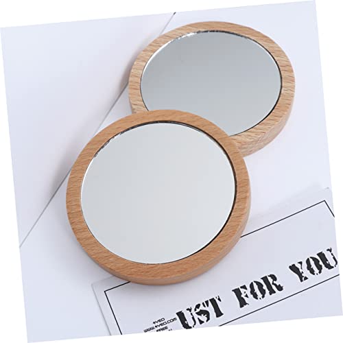 Espejo mini de maquillaje portátil rojo en forma de corazón miniatura 3