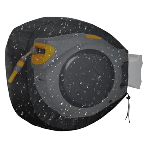 Cubierta retráctil para carrete de manguera de agua montado en la pared，Antivento impermeabile a polvere Cubierta para carrete de manguera de jardín con paño Oxford , color negro