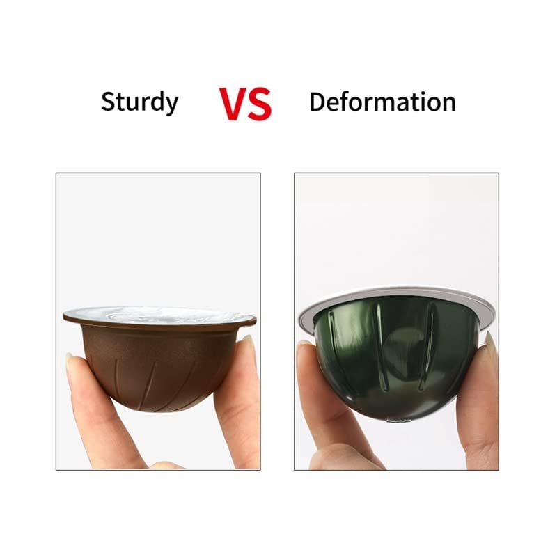 Cápsula de Taza de Filtro de café Recargable desechable para Taza de cápsula de café Nespresso Vertuo 120 Papel de Aluminio (Color : Brown Silver)