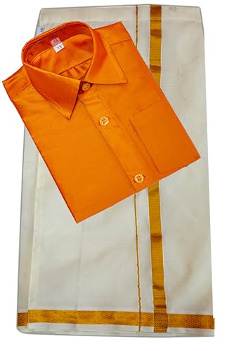 Image of Boys Traditional 12 Colours lining Dhotis & Shirts