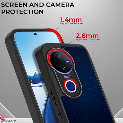 Image of AESTMO Vivo V50 5G / V50e 5G / Vivo T4R / iQOO Z10R 5G Back Cover | 360 Protection | Matte Frosted Hard Back Translucent | Bumper Case (Smoke Black Matte PC+Black TPU Bumber)