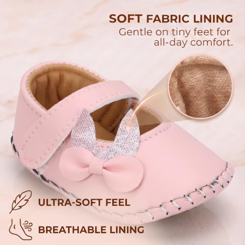 Image of PureSole Baby Girl Ballerina Shoes 6-12 Months | Elegant Party Booties