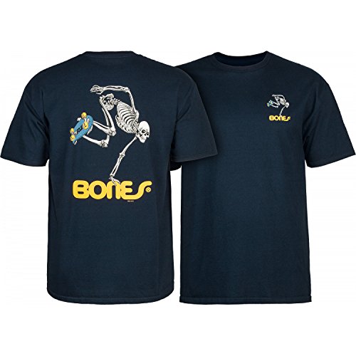 Image of Powell Peralta Skateboard Skeleton T-Shirt, Navy, Small