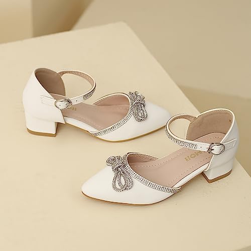 Image of Amoji Girls High Heels Kid Ankle Strap Dress Shoes Wedding Party for Little Kid Big Kid 412