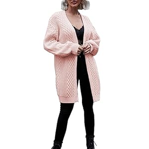 Long Cardigans for Women Warm Woman Autumn V Neck Solid Color Long Sleeve Loose Knitwear Plus Size Coat Lohas Time Cardigan Women Sweater