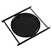 HollyHOME Round Metal Side Table, Outdoor Small Folding Accent Stand with Removable Tray, 17.72'' Portable End Table for Balconies, Gardens, Living Rooms and Bedrooms, Black
