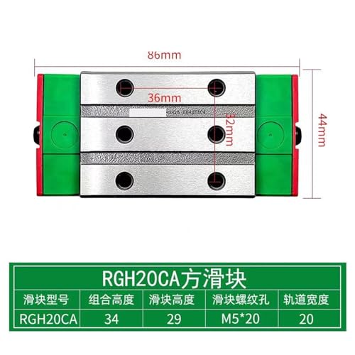Guide à rouleaux de précision RGH20CA pour chariot linéaire CNC rigide - 3