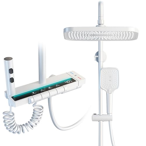 Système de douche thermostatique laiton avec douchette 3 en 1 et affichage digital