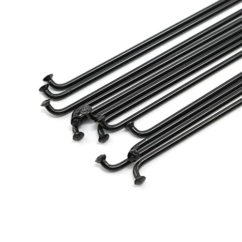 Pro Bamboo Kitchen 12Pcs Steel Spoke 296Mm/11.7Inch 14G J Bend Bicycle 304 Stainless Steel Spokes With 12Mm Nipples Cycle Spokes, Black #TOP5