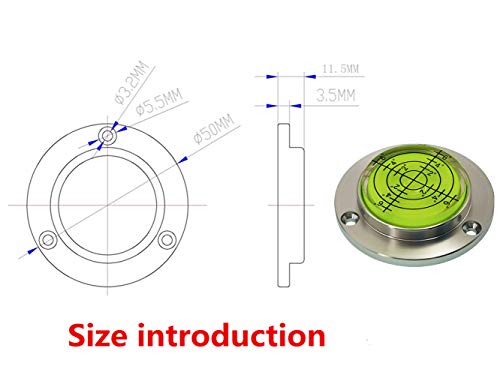 Image of Aluminum Alloy universal level Mini Level Round Bubble Spirit Level Diameter 50mm Height 11.5mm?1PCS? (Green)