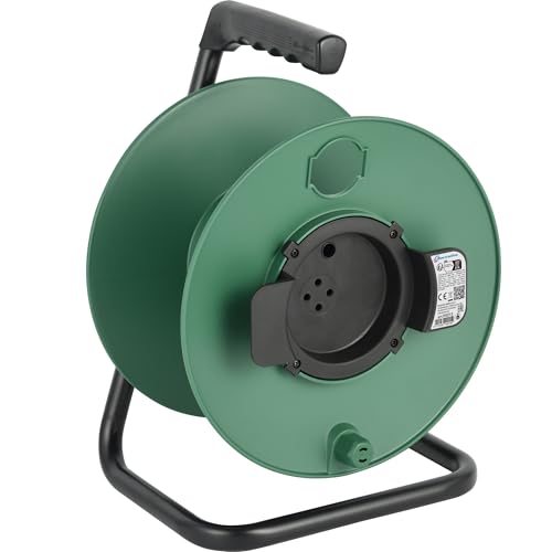 Electraline 94015 Avvolgicavo Avvolgi-Prolunghe Vuoto, Misura 50 metri, Senza Cavo, Adatto alla...