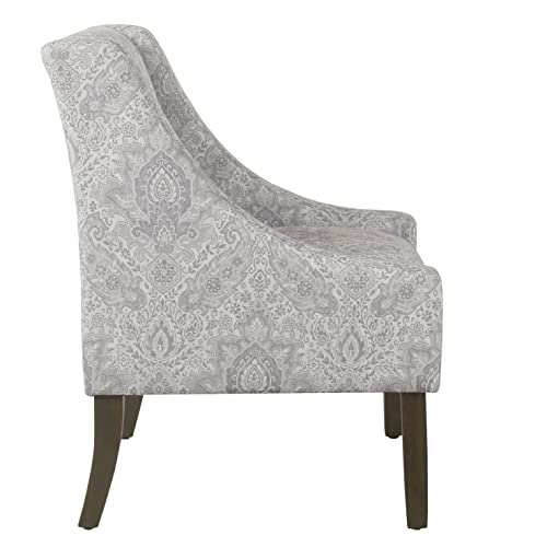 Image of HomePop Classic Swoop Arm Accent Chair - Gray Damask