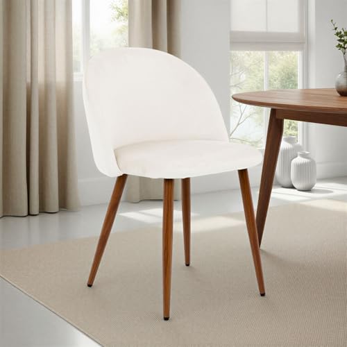 IDIMEX Chaises de salle à manger Navia Lot de 2, gris clair - Chaises en velours et assise rembourrée, chaise avec pieds en métal stable, meubles de salle...