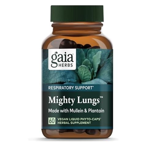 Gaia Herbs Mighty Lungs - Lung Support Supplement to Help Maintain Overall Lung & Respiratory Health* - With Mullein, Plantain, Schisandra & Elecampane - 60 Vegan Liquid Phyto-Capsules (30-Day Supply) Cover