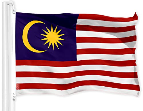G128 Malaysia Malaysian Flag | 3x5 Ft | LiteWeave Pro Series Printed 150D Polyester | Country Flag, Indoor/Outdoor, Vibrant Colors, Brass Grommets, Thicker and More Durable Than 100D 75D Polyester