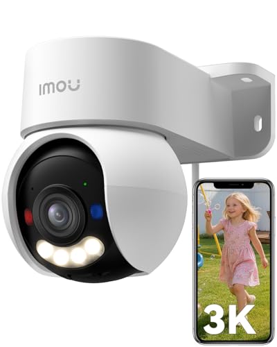 Imou 5MP Cámara Vigilancia WiFi Exterior 360°, PTZ Cámara IP Vigilancia de Seguridad, AI Detección de Humana, Seguimiento Automático, Sirena, Visión Nocturna Color 30M, Audio Bidireccional, Talos