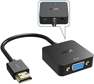 ICZI HDMI to VGA Adapter with Audio and Micro USB Charing Port, Full HD 1080P Gold-Plated HDMI to VGA (Male to Female) Converter Monitor Adapter for Laptop, PC, Projector, HDTV, Xbox and more