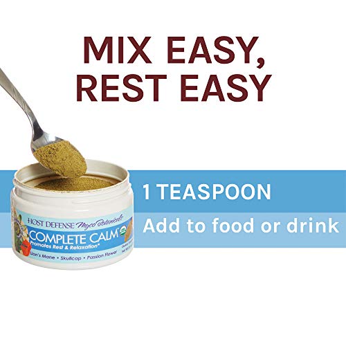 Host Defense, Mycobotanicals Complete Calm Powder, Sleep And Relaxation Support, Mushroom Supplement, 3.5 Oz, Plain #TOP3