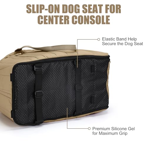 Center Console Dog Car Seat, 2024 Dog Booster Car Seat, Collapsible Puppy Carrier for Small Dogs, Car Dog Seat, Car Seat Dog