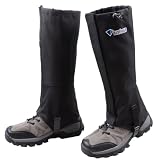 Azarxis Outdoor Gamaschen wasserdichte Wandergamaschen Atmungsaktive Beinschutz Gaiter Herren Damen Regengamaschen für Wandern Jagd Fahrrad (Schwarz, L)