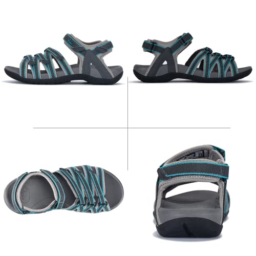 Viakix Womens Sport Sandal – Comfortable Athletic Stylish Hiking Shoes, With Arch Support, Outdoors, Walking, Water, River, Trekking, Grey 11 #TOP2