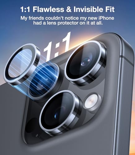 Image of UltraGlass for iPhone 16 Pro Max /16 Pro Camera Lens Protector [NO.1 Military Grade Shatterproof] iPhone 16 Pro Max Camera Protector, 16 Pro Lens Cover [Longest Durable] Easy Install, White Titanium