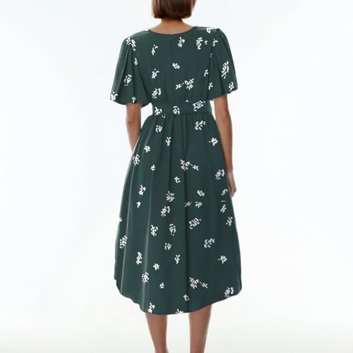 Spring Summer Chiffon Midi Dresses for Women 2025 Elegant Classy Wedding Guest Floral Formal Cocktail Prom Dress