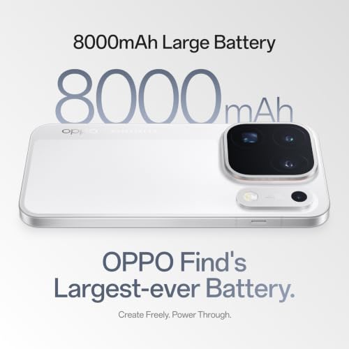 Image of OPPO Find X10 Pro Max 5G (Luna White, 12GB, 512GB) | Triple 200MP Hasselblad Camera | Dimensity 9600 Pro | 6.78-inch 144Hz AMOLED Display | 8000mAh Battery, 80W SUPERVOOC
