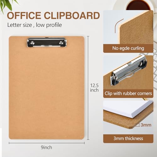 Happyhapi CS-AC-4 16 Pack Clipboards Letter Size 9 Inch X 12.5 Inch Eco-Friendly Wood Clip Boards Hardboard For A4 Paper Low Profile Clip thumb #1