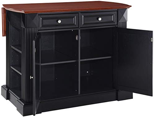 Crosley Furniture Drop Leaf Kitchen Island/Breakfast Bar, Black #TOP4