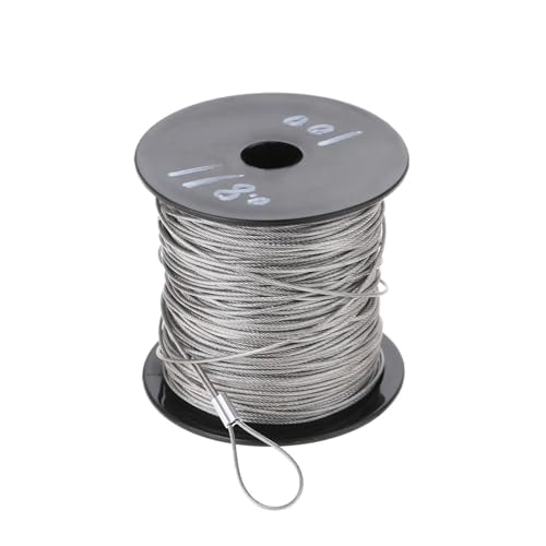 Cable de acero inoxidable de 1mm y 100m con 150 manguitos de engarce incluidos 7