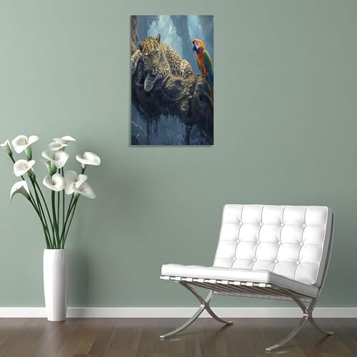Tableau léopard décoration murale impression sur toile 30x45cm - 5