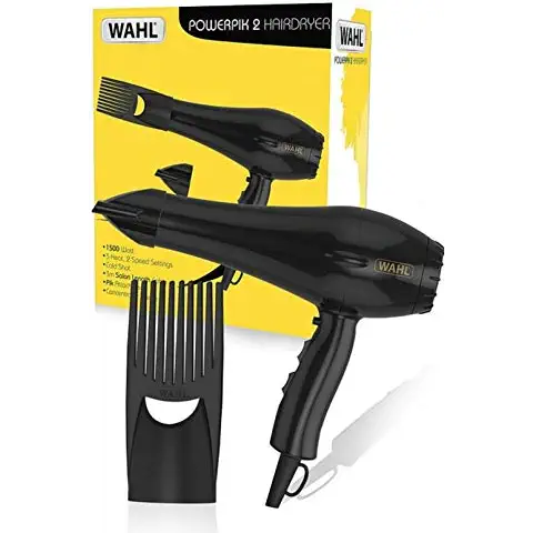 Wahl PowerPik 2 1500W Turbo Hair Dryer with Afro Comb Pik Attachment for Afro-Caribbean Hair Cover