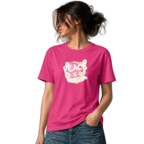 Image of Amazon Brand - INKAST Women Graphic Printed T-Shirt | Round Neck | Regular Fit | (Cotton Blend)