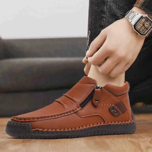 Mocassins de conduite pour hommes faits à la main en taille 42 couleur marron - 3
