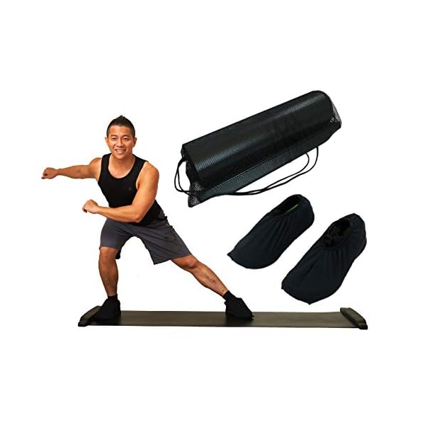 Balance 1 Slide Board-70 Inch(6FT) Super Smooth Board with Lycra Booties