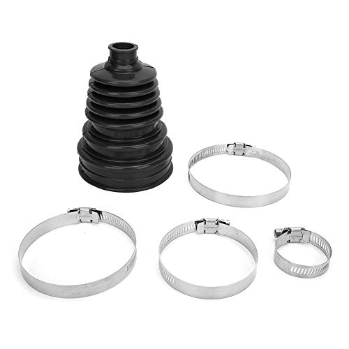 CV Joint Boot Kit, Universal Automotive Rubber CV Axle Boot Dust Cover Silicone Ball Head Design Constant Speed Round Clamp Kit Replacement CV Boot Cover for Vehicle Dust (Black)