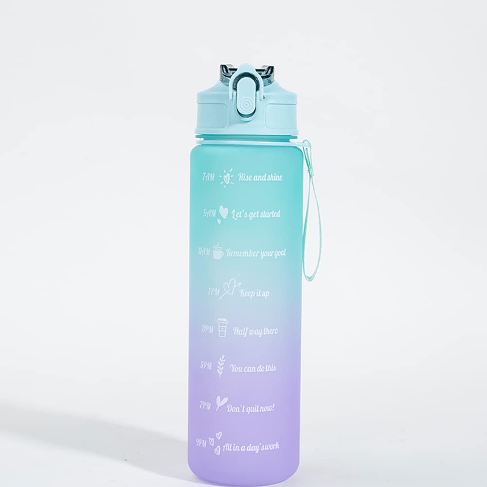 Gourde Sport 750 Ml Vexran Avec Marqueur De Temps – Tritan Sans BPA, étanche, Paille Incluse – Violet