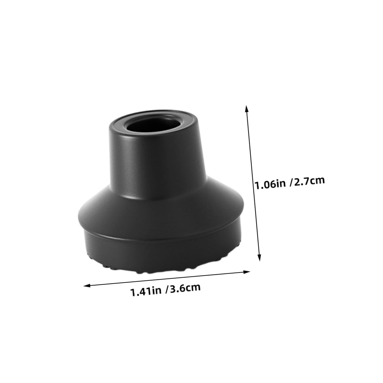 Puntas Antideslizantes para Bastón 12 Mm, Tapas de Goma para Bastones de Trekking, Protectores de Repuesto Negros 12 Piezas Rosca Inferior, Accesorios para Movilidad en Interiores