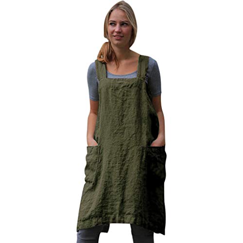 Tablier de jardin en lin pinafore confortable pour le potager
