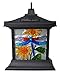 Moonrays 92276 Solar Powered Hanging Floral Stained Glass LED Lantern, 24-Inch Above Ground Height On The Shepherd’s Hook (Included) made From Metal and Plastic, Rechargeable Battery Included