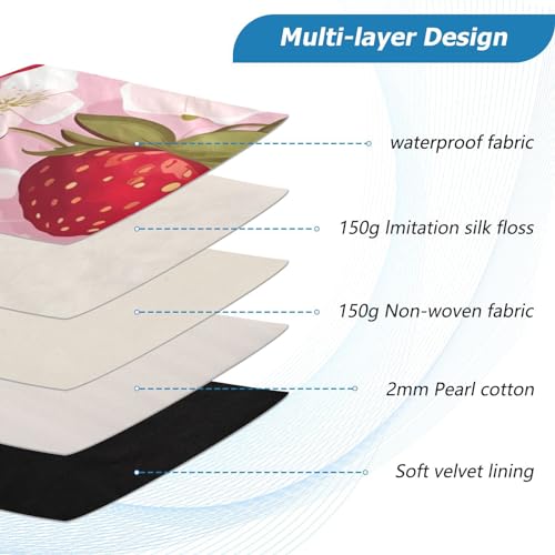 Funda para portátil de 13-14 pulgadas con diseño de fresa roja miniatura 4