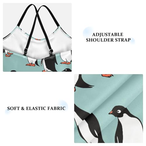 Girls Swimwear 3-10 Years One Piece Halter Swimsuit Penguins Beach Bathing Suit3