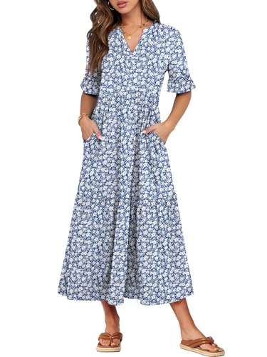 ANRABESS Womens Summer Maxi Dresses Casual Ruffle Short...